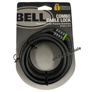 BELL Bicycle Combination Cable Lock 8mm x 5'‎ Protective Cover Bike Lock D17